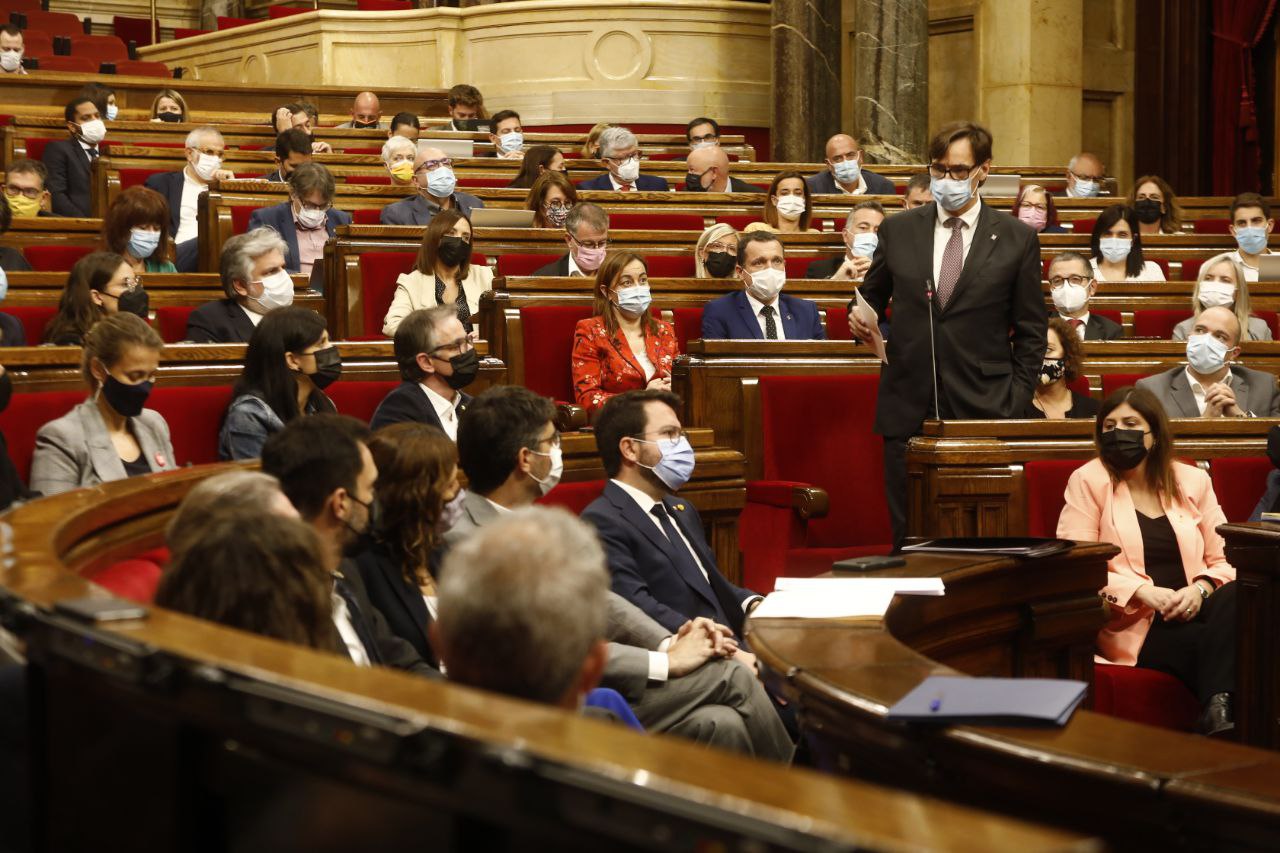 Salvador Illa al Ple del Parlament de Catalunya