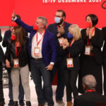 Jaume Collboni amb alcaldes i alcaldesses socialistes al Congrés del PSC