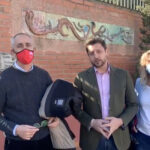 Rubén Viñuales, Judith Alcalá y Òscar Aparicio en el centro penitenciario de Ponent en Lleida.