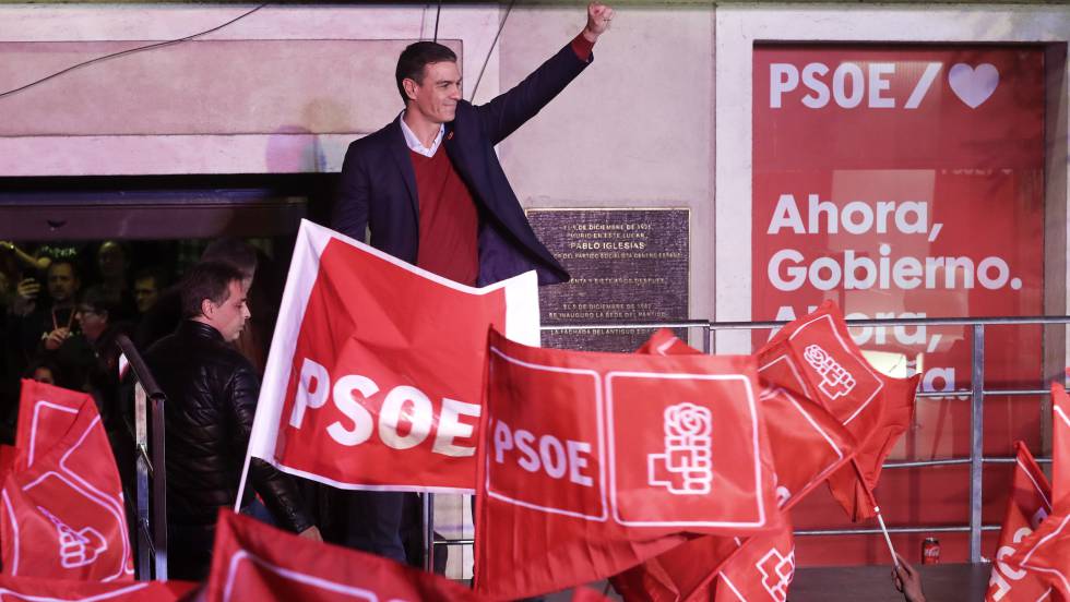 Intervención de Pedro Sánchez tras la victoria electoral del 10N