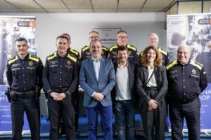 Jaume Collboni i Albert Batlle, a la presentació de la nou model de Guàrdia Urbana de Barcelona.