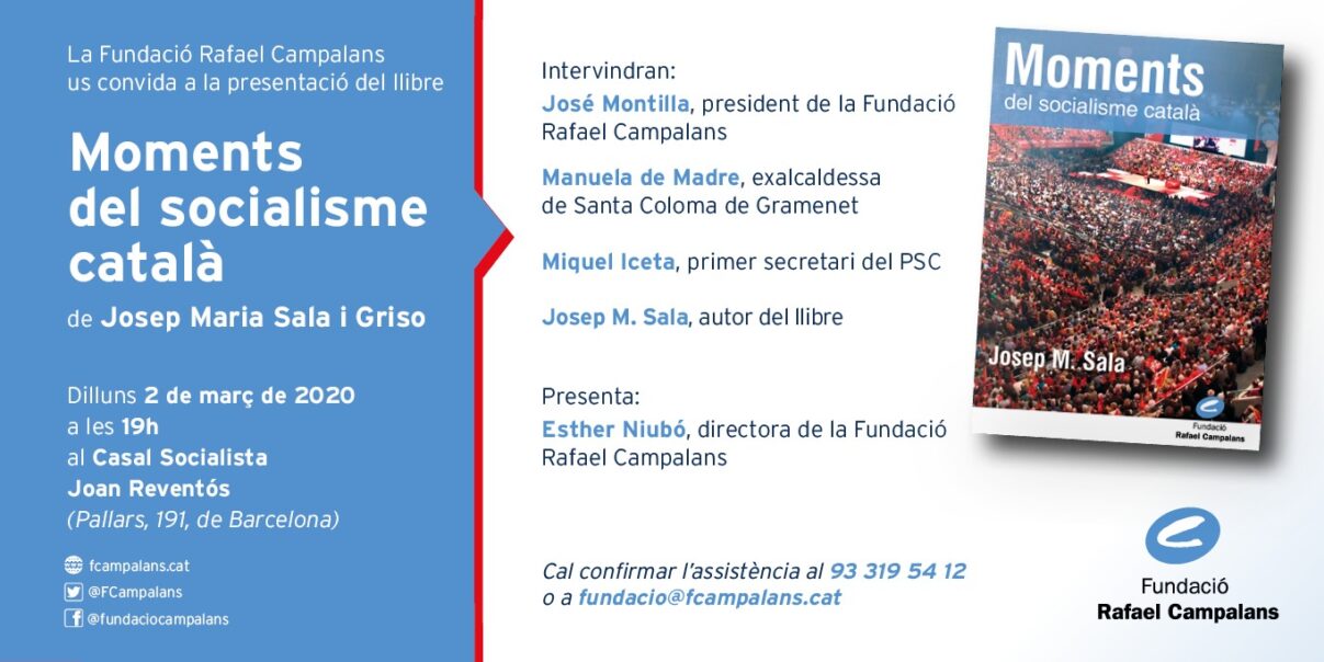 Presentació del llibre ‘Moments del socialisme català’ de Josep M. Sala
