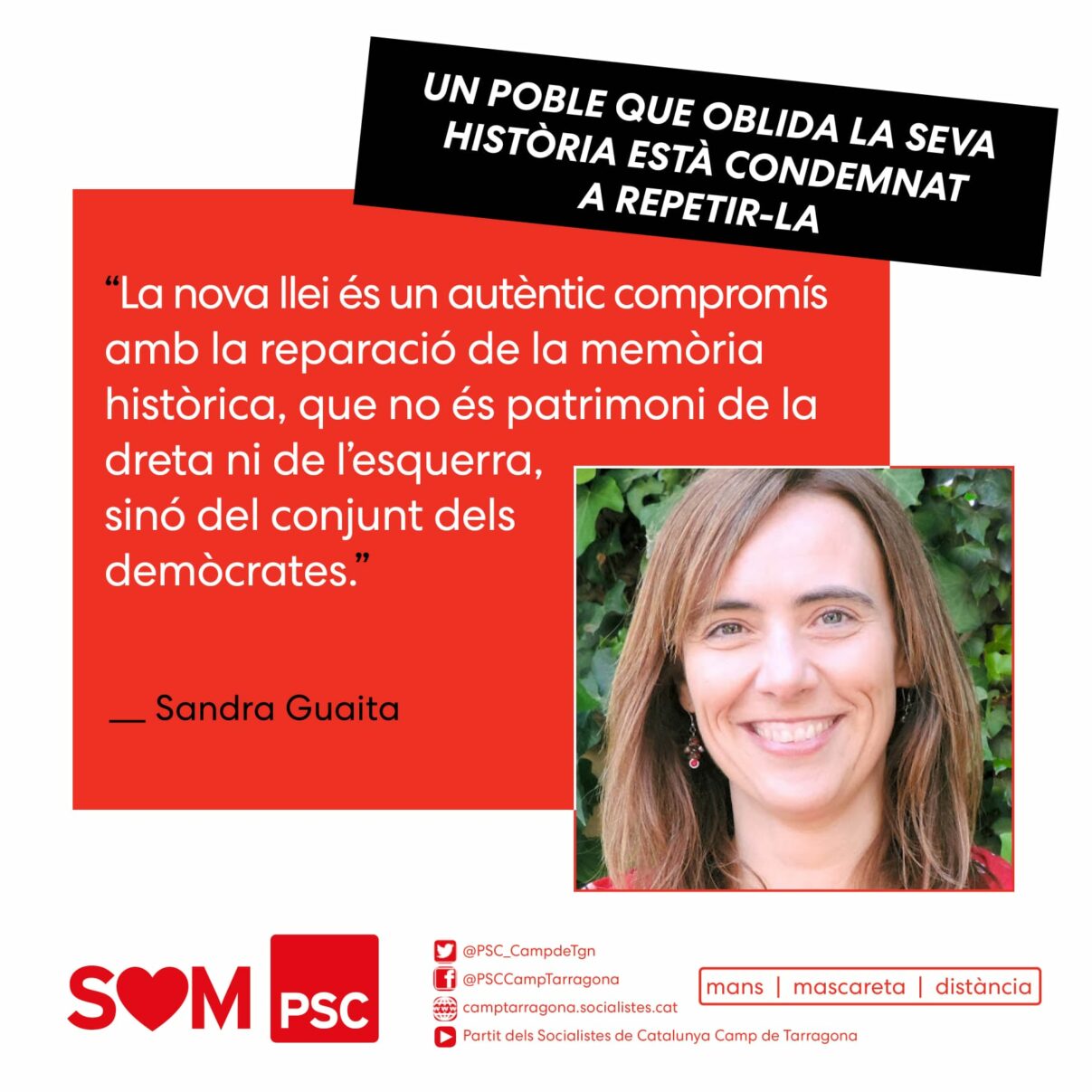 UN POBLE QUE OBLIDA LA SEVA HISTÒRIA ESTÀ CONDEMNAT A REPETIR-LA