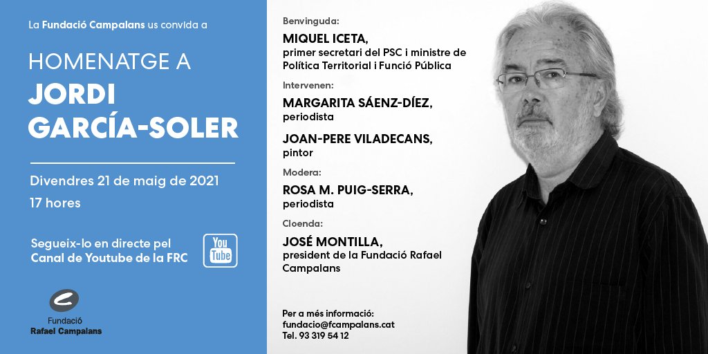 Acte on line homenatge a Jordi Garcia-Soler (1947-2020)