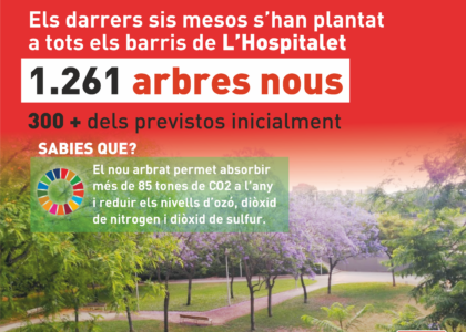 Els darrers 6 mesos s’han plantat 1.261 arbres a L’Hospitalet