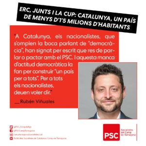 ERC, JUNTS I LA CUP: CATALUNYA, UN PAÍS DE MENYS D’1’5 MILIONS D’HABITANTS