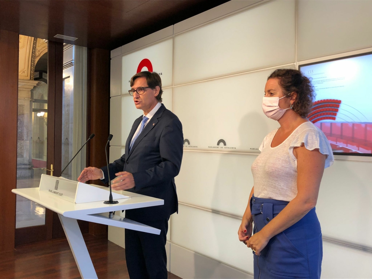 Roda de premsa de Salvador Illa i Alicia Romero al Parlament de Catalunya