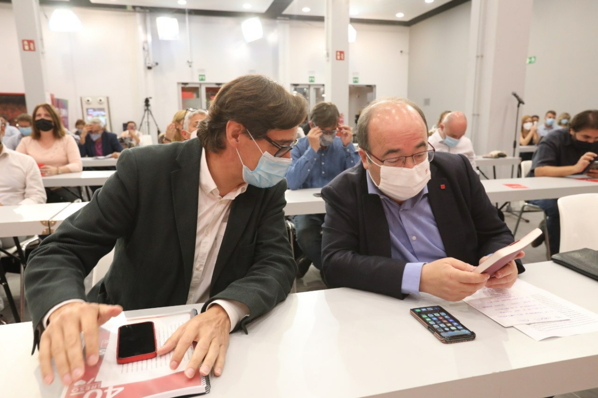 Miquel Iceta i Salvador Illa encapçalen la delegació del PSC al Congrés Federal del PSOE que se celebra a València.