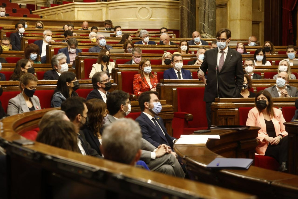 Salvador Illa al Pleno del Parlament de Catalunya