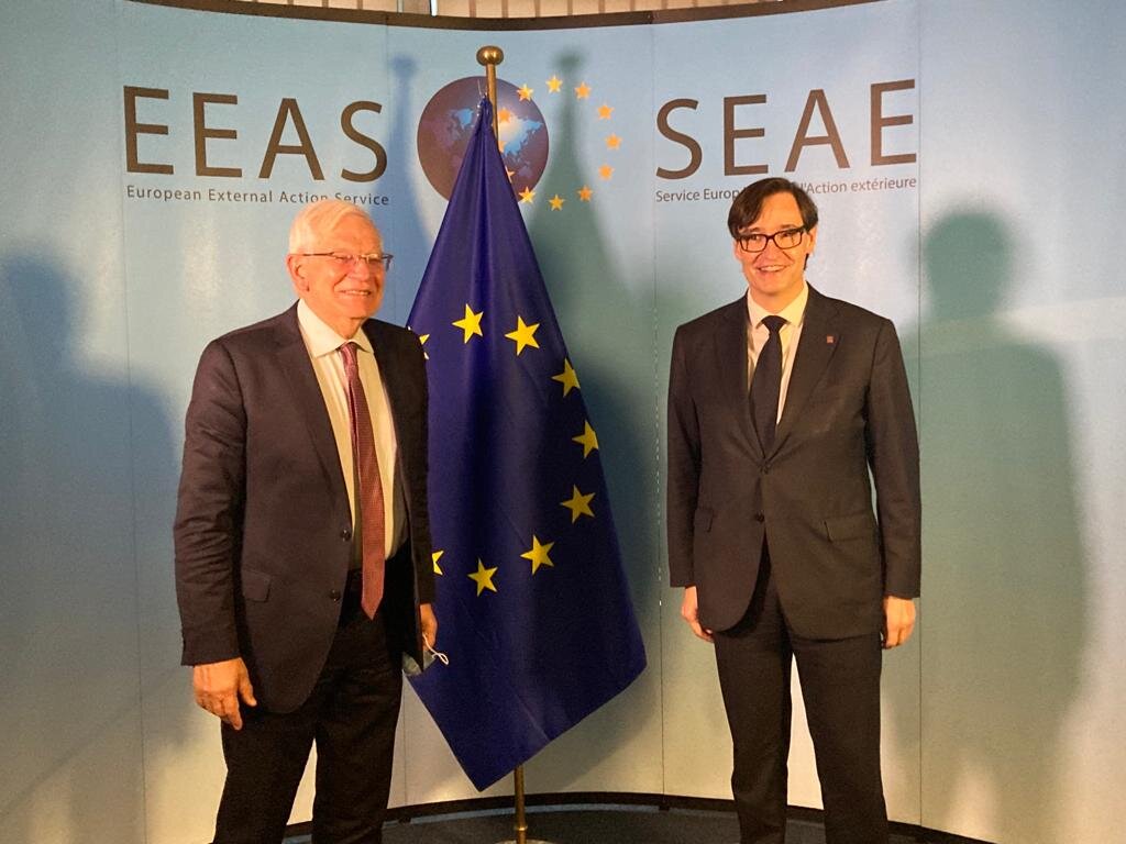 Salvador Illa y Josep Borrell en Bruselas