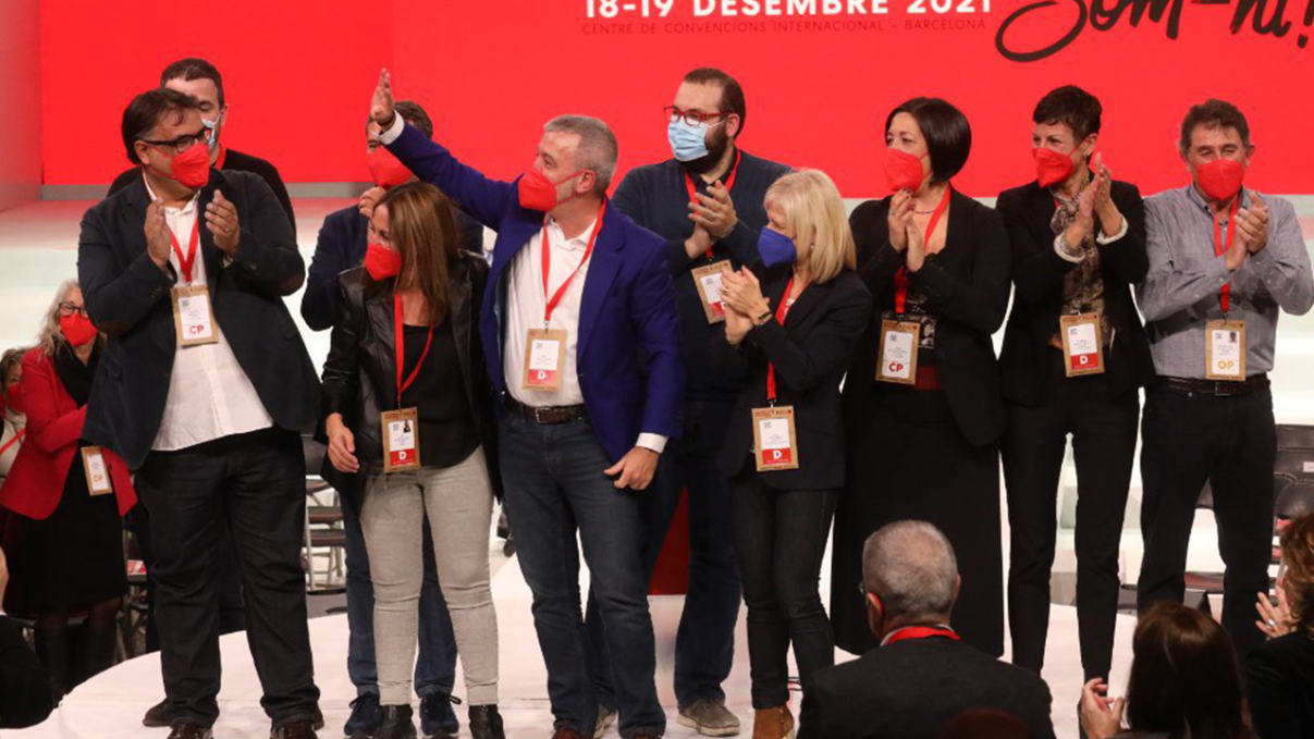 Jaume Collboni amb alcaldes i alcaldesses socialistes al Congré