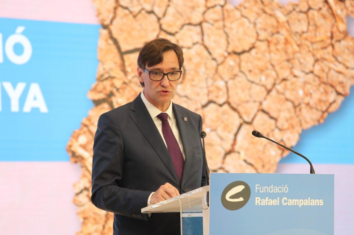 Salvador Illa habla sobre la gestión de la sequía en Cataluña