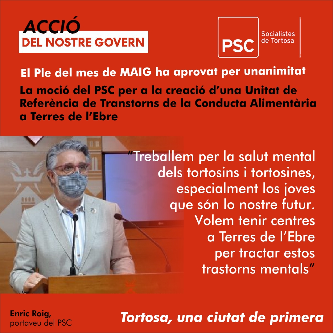 El Ple de l’Ajuntament de Tortosa aprova per unanimitat la moció del PSC per treballar ..