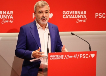 Jaume Collboni a la sala de premsa del PSC