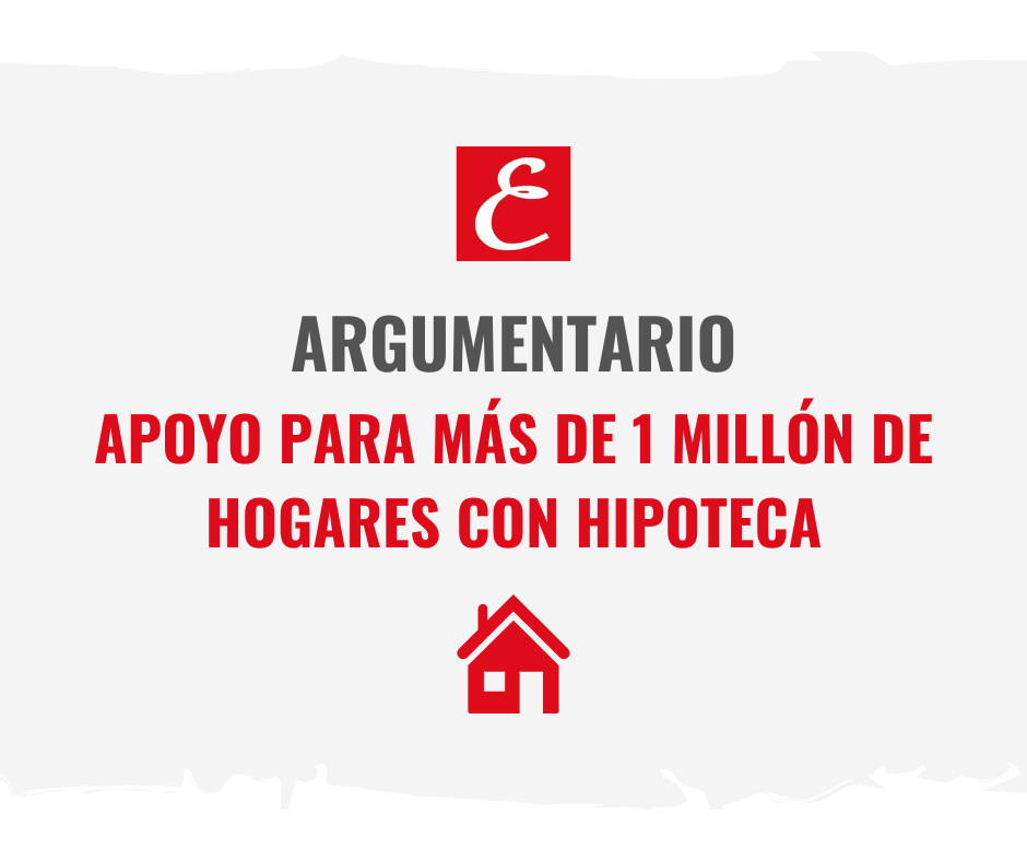 Apoyo para más de 1 millón de hogares con hipoteca