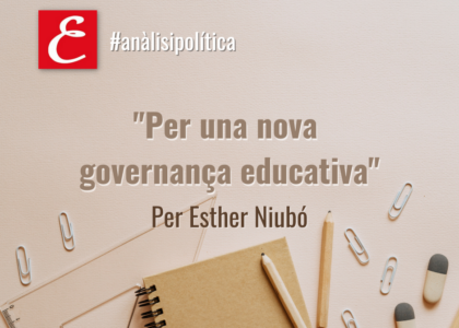"Per una nova governança educativa"