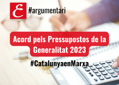 Acuerdo por los Presupuestos de la Generalitat 2023. #CatalunyaEnMarxa