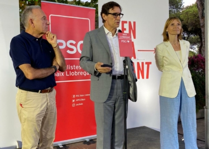 Salvador Illa, Lluïsa Moret i Antoni Poveda