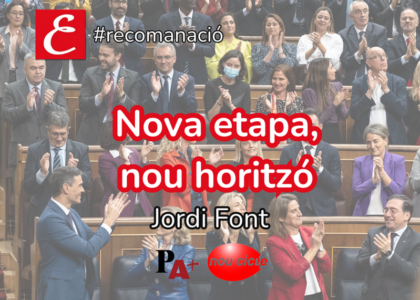"Nova etapa nou horitzó". Jordi Font.