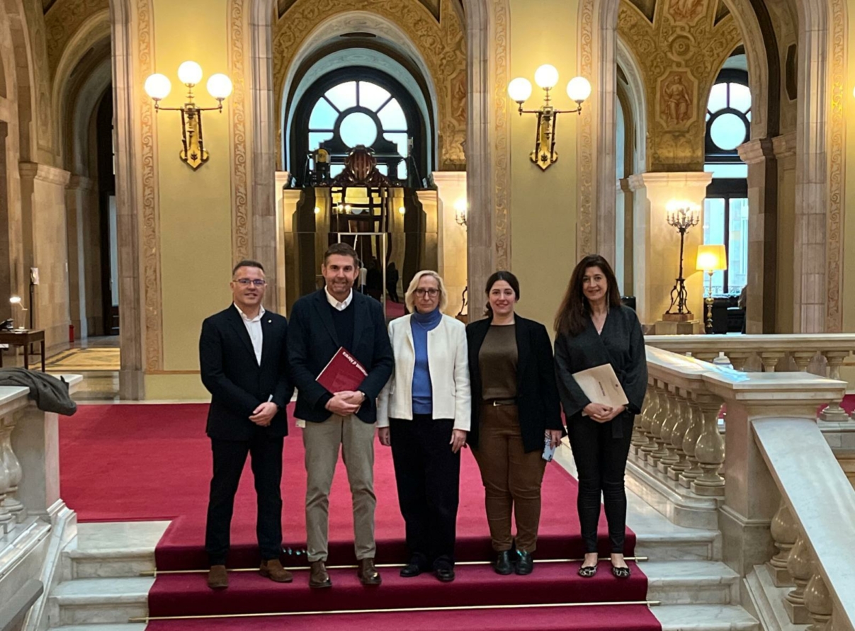 L'alcalde Jesús Naharro, presentant la proposta de resolució al Parlament
