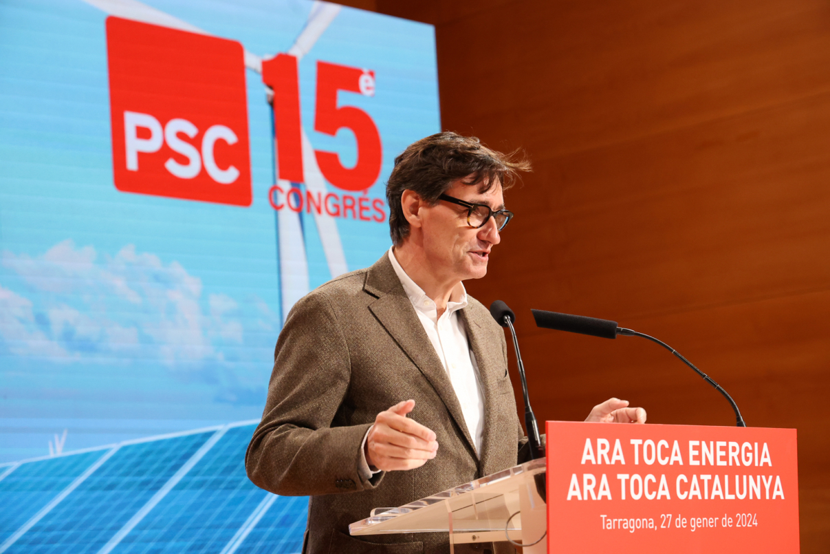 Salvador Illa en la jornada precongresual sobre energía en Tarragona