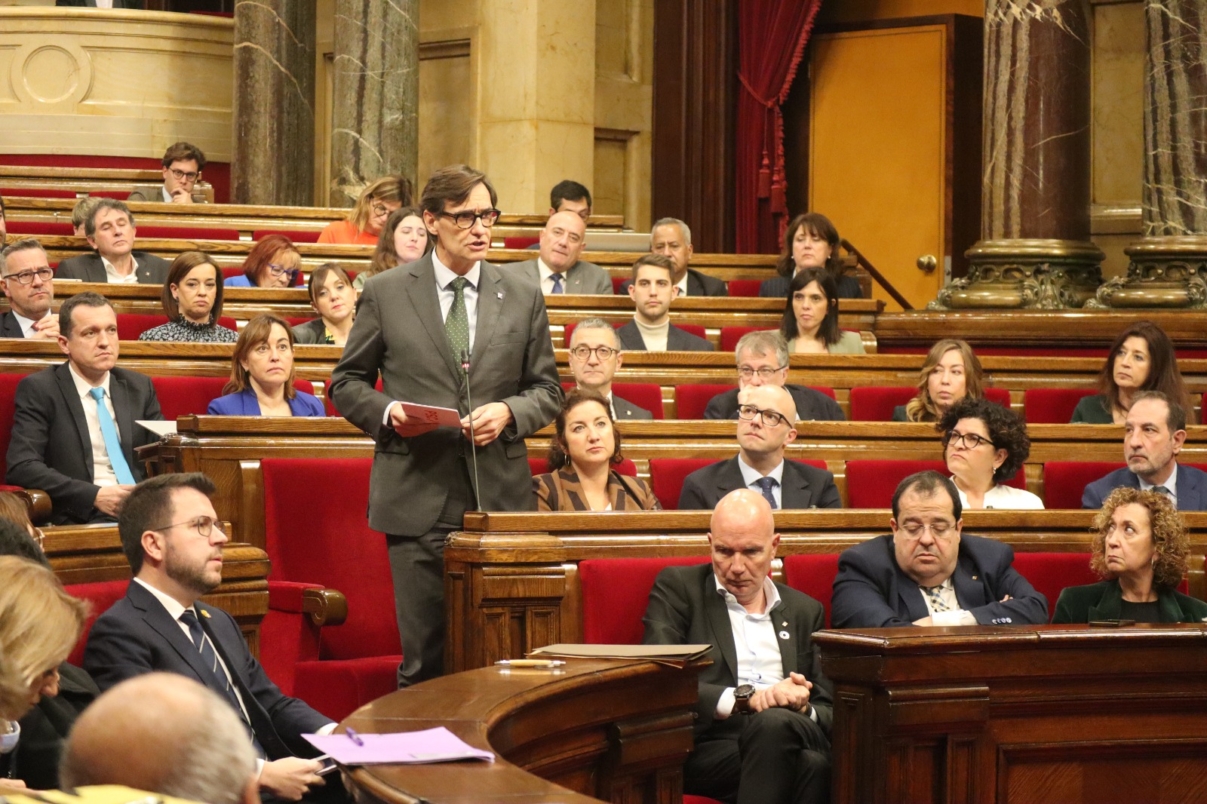 Salvador Illa al Ple del Parlament de Catalunya