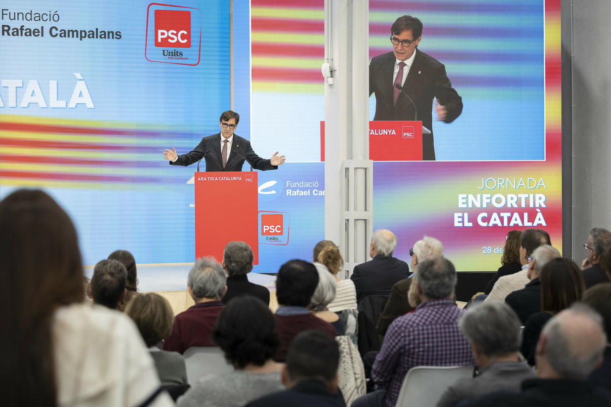 Salvador Illa participa a la Jornada "Enfortir el català" organitzada per la Fundació Rafael Campalans i PSC-Units per Avançar.