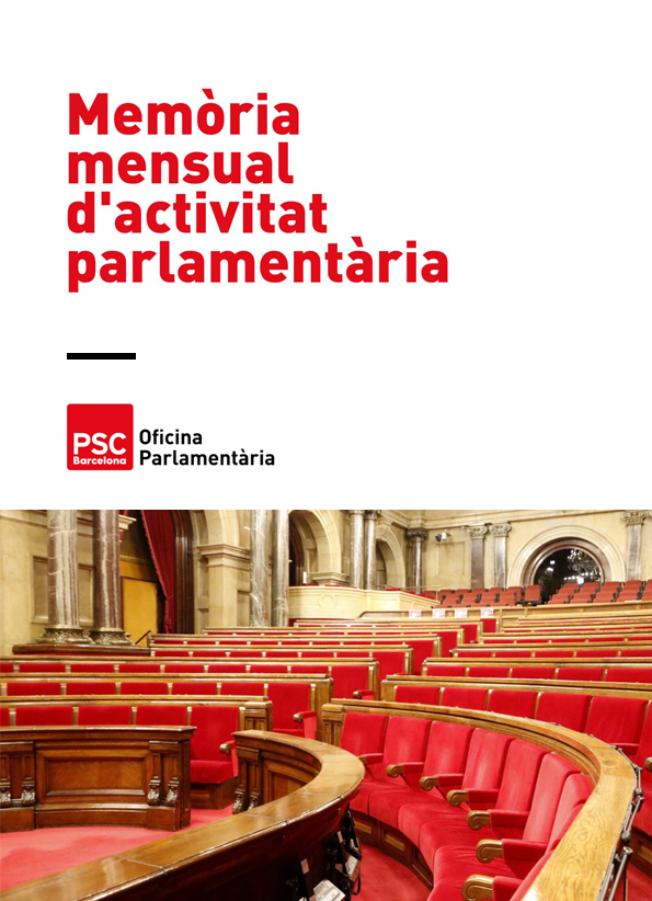 Portada memoria mensual de actividad parlamentaria