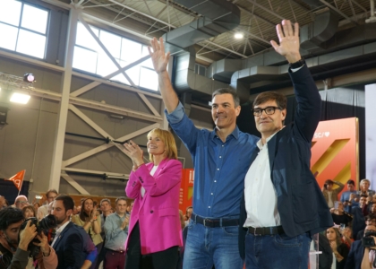 Acte a Sant Boi amb Salvador Illa i Pedro Sánchez