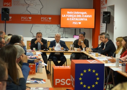 Reunió de l'executiva del PSC del Baix Llobregat per valorar les eleccions europees