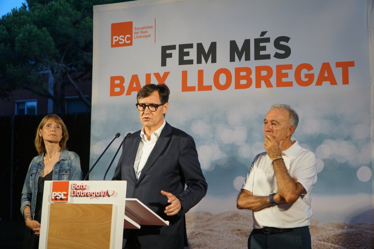 Salvador Illa, Lluïsa Moret i Antoni Poveda