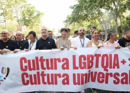 Prieto, Collboni, Redondo i Menor a la manifestació del Pride
